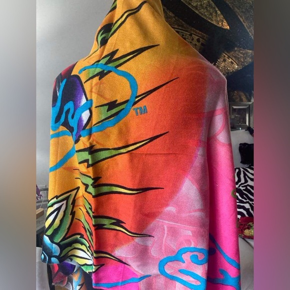 Ed Hardy fringed shawl scarf - Picture 3 of 5